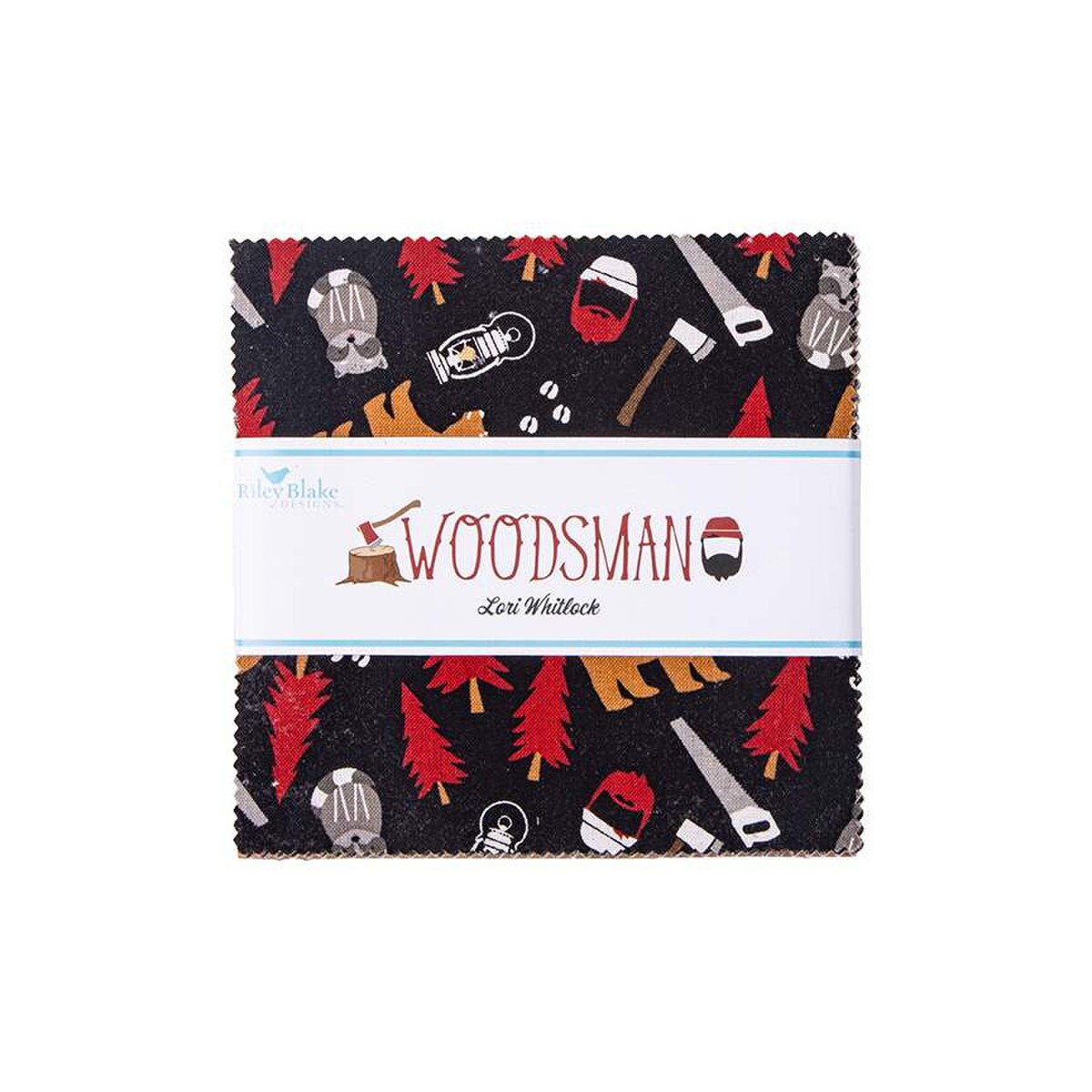 Woodsman 5" Stacker Charm Pack - Riley Blake Designs 5-13760-42, 42 - 5 X 5 Fabric Squares, Outdoors Forest and Cabin Themed Charm Pack