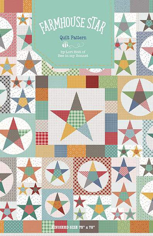 Farmhouse Star Quilt Pattern - Lori Holt P120-FARMHOUSESTAR, Fat Quarter Friendly Star Quilt Pattern