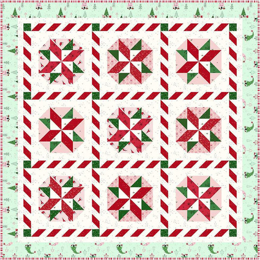 Peppermint Twirl Quilt Pattern - Amanda Niederhause P156-PEPPERMINTTWIRL, Fat Quarter Friendly Christmas Star Quilt Pattern