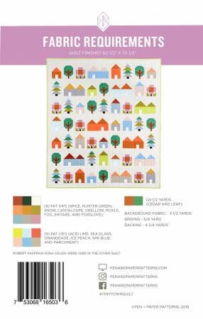 Tiny Town Quilt Pattern - Pen & Paper Patterns 107PAPP, Houses Quilt Pattern - Fat Quarter Friendly House Quilt Pattern - Town Quilt Pattern