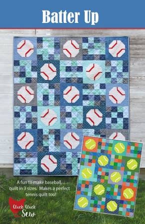 Batter Up Quilt Pattern - Cluck Cluck Sew CCS183, Fat Quarter Friendly Baseball Quilt Pattern in Three Sizes, Baseball Themed Quilt Pattern