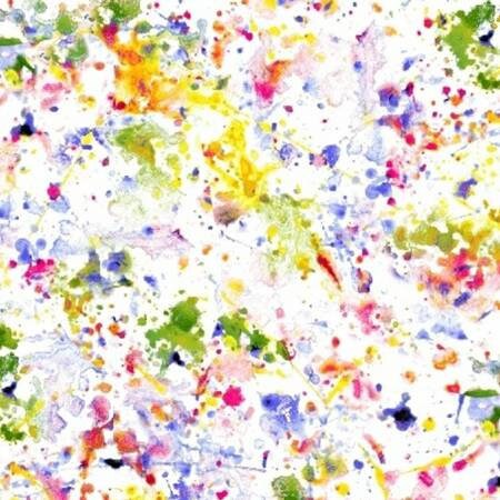 108" White Multi Paint Splatter Wide Quilt Backing Fabric - Windham 51537-1, Paint Spatter on White Wide Quilt Backing Fabric By the Yard