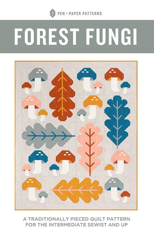 Forest Fungi Quilt and Pillow Pattern - Pen & Paper Patterns PPP35, Baby and Throw Quilt Pattern, Mushrooms Quilt Pattern