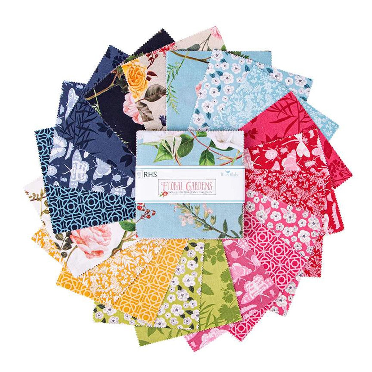 Floral Gardens 5" Stacker Charm Pack - Riley Blake Designs 5-14360-42, 42 - 5 X 5 Fabric Squares, Floral Themed Charm Pack