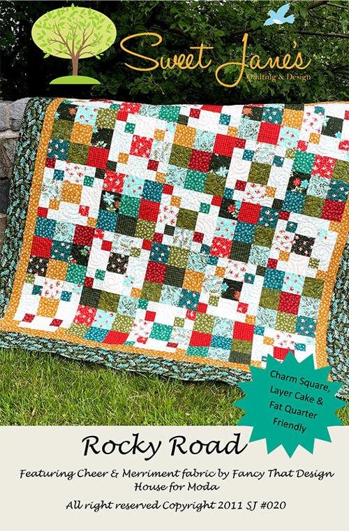 Rocky Road Quilt Pattern in Three Sizes - Sweet Jane's Quilting & Design SJ020, Charm Pack and Layer Cake Friendly Pattern in Three Sizes