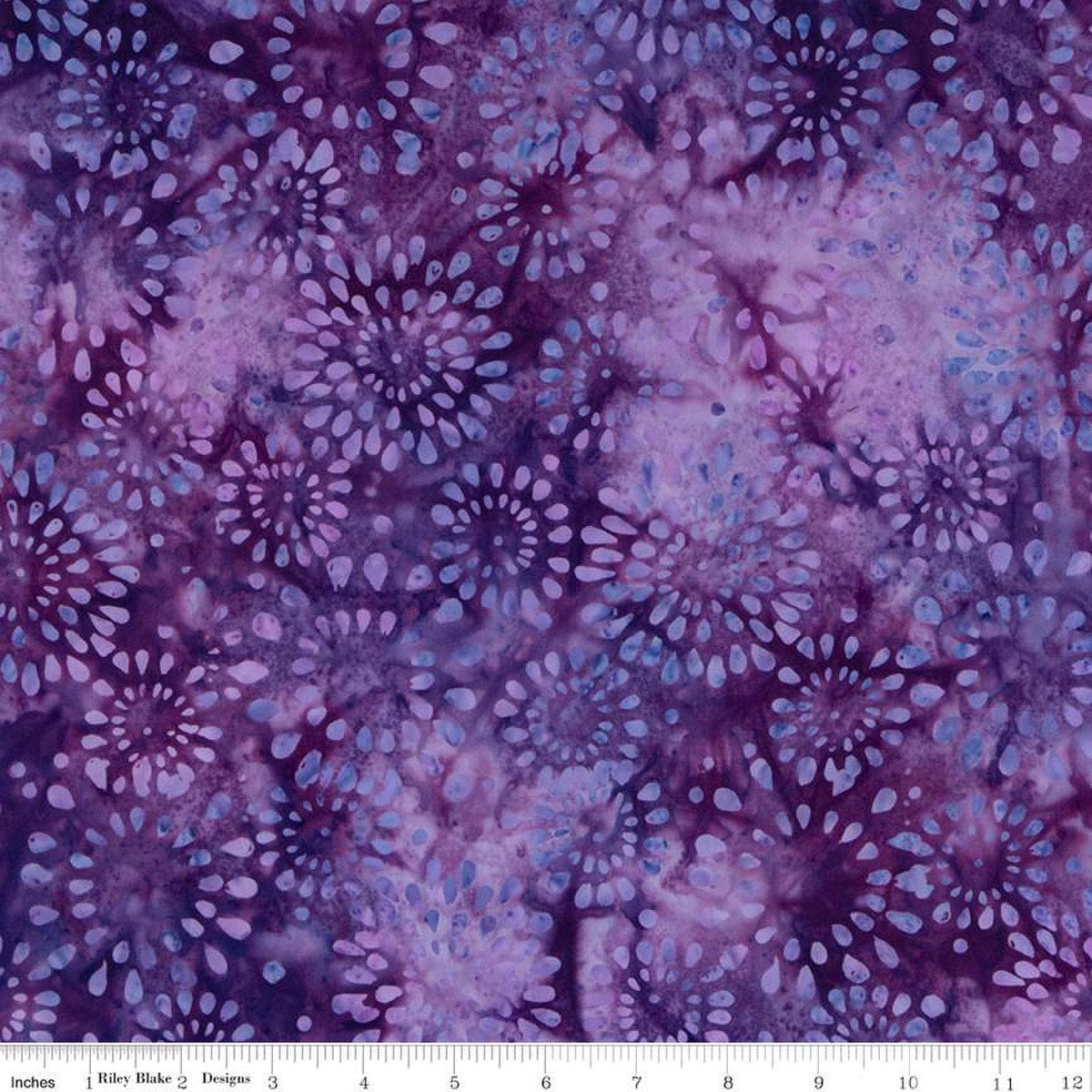 Expressions Batiks Tjaps Purple Batik Fabric - Riley Blake Designs BTHH1034, Purple Floral Batik Fabric, Purple Batik Fabric By the Yard