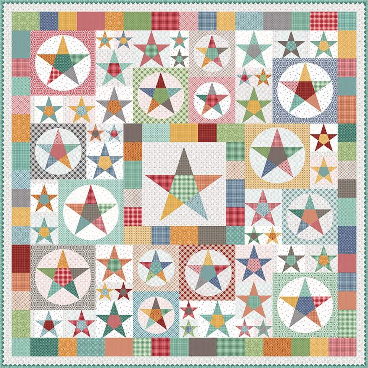 Farmhouse Star Quilt Pattern - Lori Holt P120-FARMHOUSESTAR, Fat Quarter Friendly Star Quilt Pattern