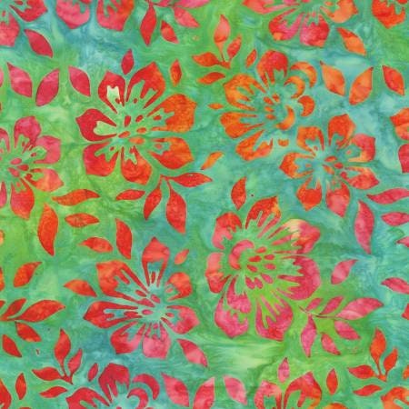 Floral Paradise Batik Roll-Up Strip Pack - 40 2 1/2" Pre Cut Fabric Strips - Robert Kaufman RU-1192-40, Tropical Batik Fabric Jelly Roll