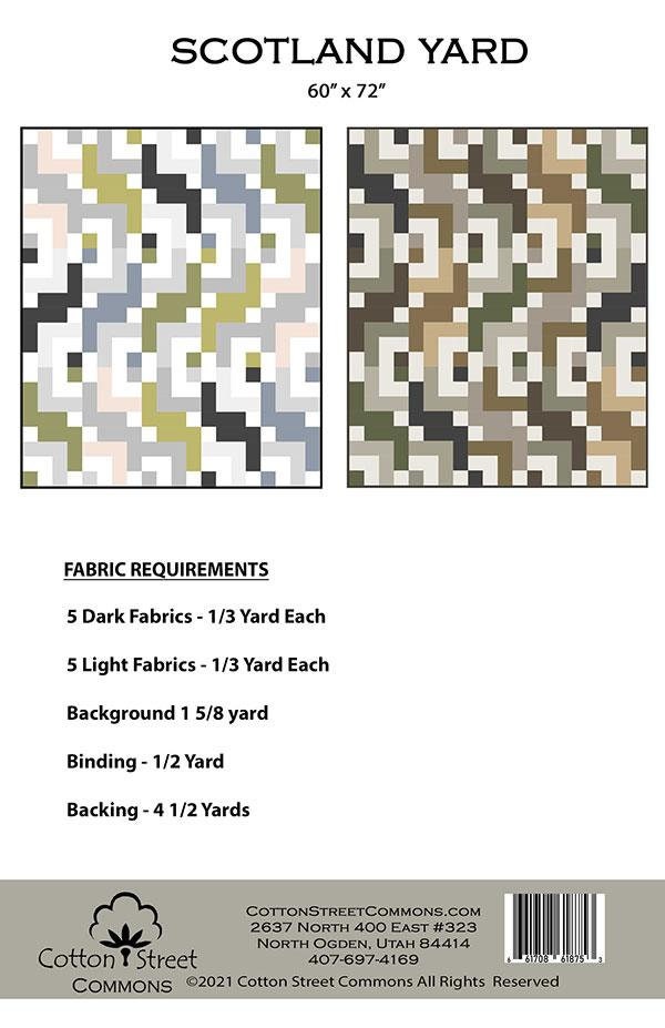 Scotland Yard Quilt Pattern - Cotton Street Commons CSC241, Beginner Friendly Easy Quilt Pattern, Scrap Friendly Quilt Pattern