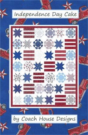 Independence Day Cake Pattern - Coach House Designs CHD-2130, Patriotic Layer Cake Quilt Pattern - Americana Quilt Pattern for 10" Squares