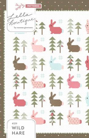 Wild Hare Quilt Pattern - Lella Boutique LB219, Rabbit or Bunny Quilt Pattern, Fat Quarter Friendly Bunny Quilt Pattern