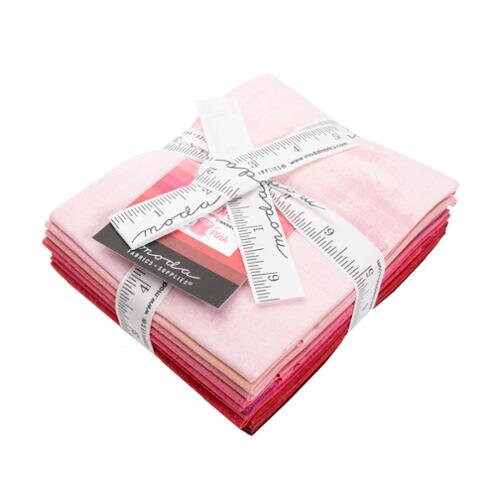 Grunge Stitch Pink Fat Quarter Bundle 10pc - Moda 30150ABSP, Grunge Reds and Pinks Fat Quarter Bundle, Pink Red Fat Quarter Bundle