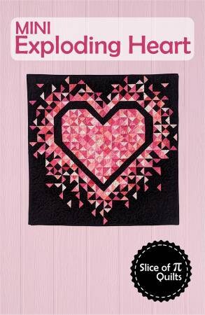 Mini Exploding Heart Quilt Pattern - Slice of Pi Quilts SPQ339, Fat Eighth Friendly Heart Quilt Pattern, Valentine Wall Hanging Pattern
