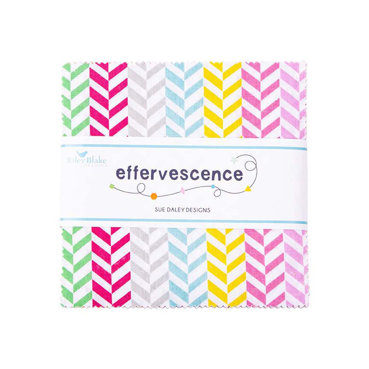 Effervescence 5" Stacker Charm Pack - Riley Blake Designs 5-13730-42, Modern Geometric Fabric Charm Pack, Bright Colors Fabric Charm Pack