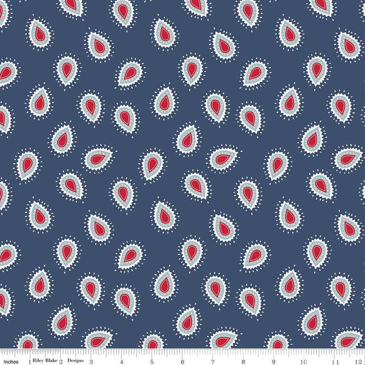 American Beauty Fabric Rolie Polie (Jelly Roll) - Riley Blake Designs RP-14440-40, Patriotic Floral Fabric Jelly Roll Strip Pack