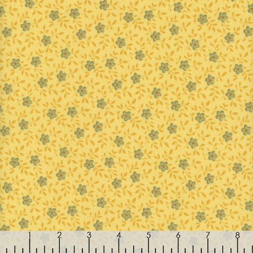 Rainbow Sampler Floral Vine Yellow Fabric - Wilmington Prints 1803-98714-575, Yellow Floral Fabric, Yellow Blender Fabric By the Yard