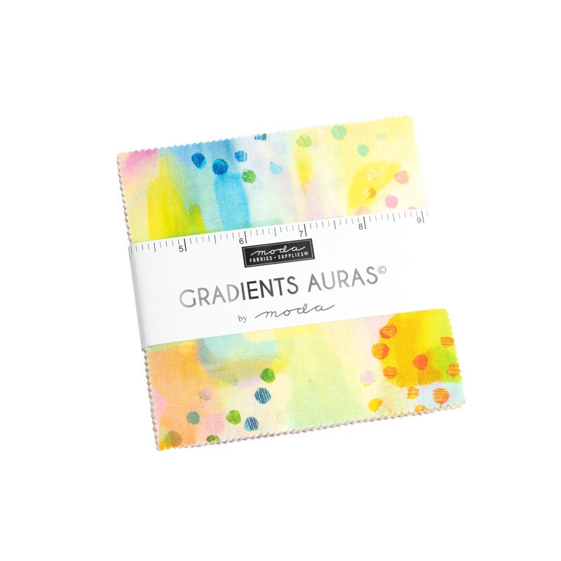 Gradients Auras Charm Pack - Moda 33730PP, 42 5" Fabric Squares - Pastel Watercolor Floral Fabric Charm Pack, Modern Floral Charm Pack