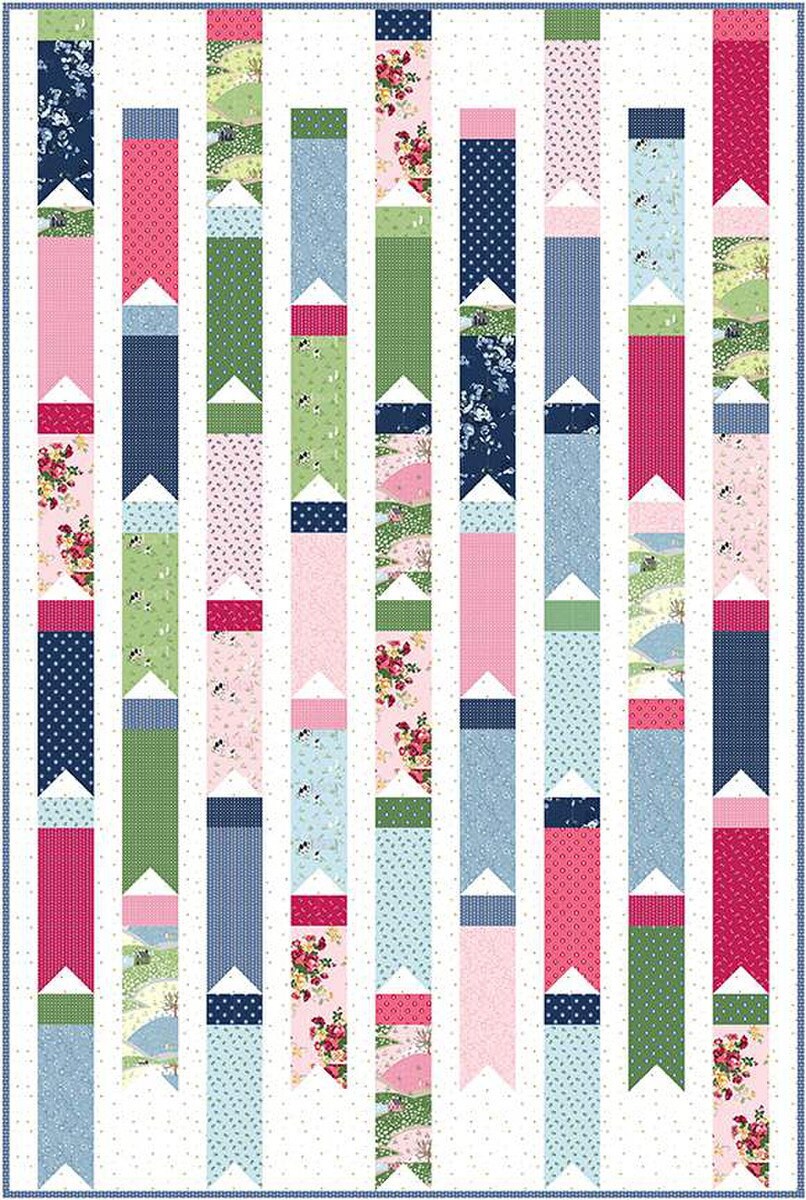 Breezy Bunting Quilt Pattern - Melissa Mortenson PDC4571, Jelly Roll Friendly Quilt Pattern, Strip Quilt Pattern